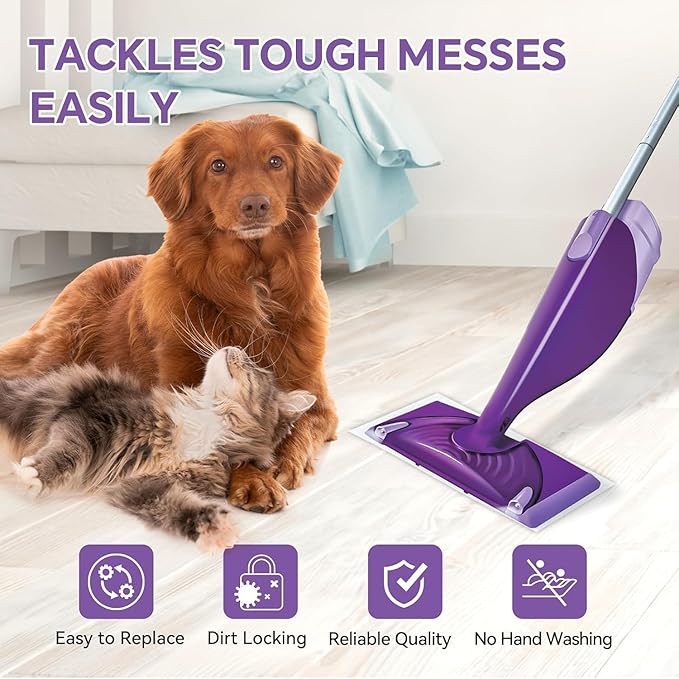 16 Pack Disposable Mop Pad Refills for Swiffer Wet Jet Spray Mop,Heavy Duty WetJet Mopping Pad,Multi Surface Pad Refills for Floor Cleaning