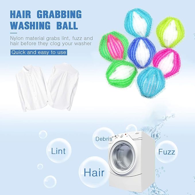 5Pcs Reusable Hair Remover,Washing Machine Hair Catcher Laundry Ball Dryer Ball for Clothing Dog Cat Pet Hair Remover for Laundry Lint Remover Washing Balls Reusable Dryer Balls Household Supplies