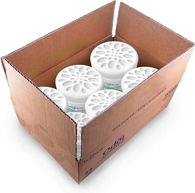Bright Air 14 oz. Super Odor Eliminator, For Medium-Size Spaces, Cucumber Water & Fresh Melon Scent, Case of 6, Odor Eliminator & Air Freshener, Natural Essential Oils, Lasts Up to 90 Days Each