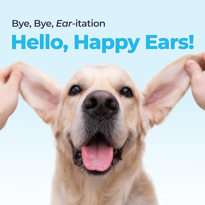 Vetnique Oticbliss Cat & Dog Ear Wipes - Dog Ear Infection Treatment or Dog Ear Cleaner Wipes for Dirty, Waxy, Smelly Dog Ears, Odor Control with Aloe Vera & Salicylic Acid (X-Lg Ear Cleaning Wipes)