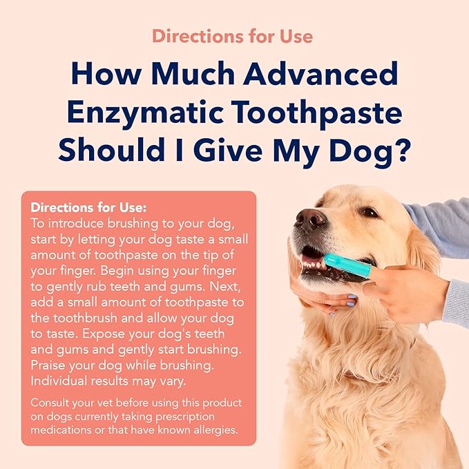 Vets Preferred Dog Enzymatic Toothpaste – Safe and Natural Dog Oral Care Toothpaste – Freshens Breath, Fights Plaque and Reduces Tatar – Tasty Peanut Butter Flavor – 3 Oz