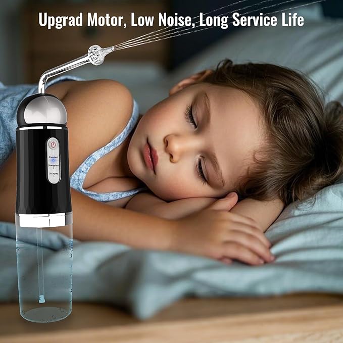 Ear Wax Removal, Electric Ear Irrigation Flushing System with Pulse Mode, Water Ear Cleaning Kit, Portable Ear Cleaner with Basin and Resuable Nozzles for Adults-Black