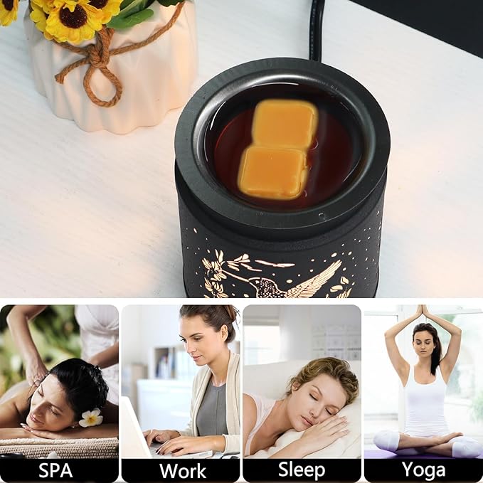 Hummingbird Metal Wax Warmer - Electric Fragrance Candle Oil Burner for Wax Melts as Gifts for Moms, Grandma, Women & Girls