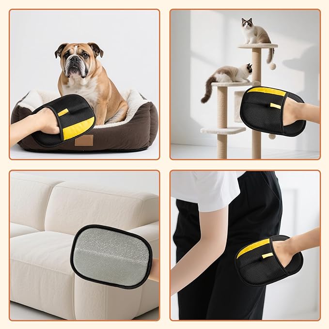 Hasina Pet Hair Removal Glove for Dogs & Cats, Upgrade Reusable Electrostatic Pet Grooming Glove, Pet Remover Mitt for Couch, Car Seats, Carpet, Clothing