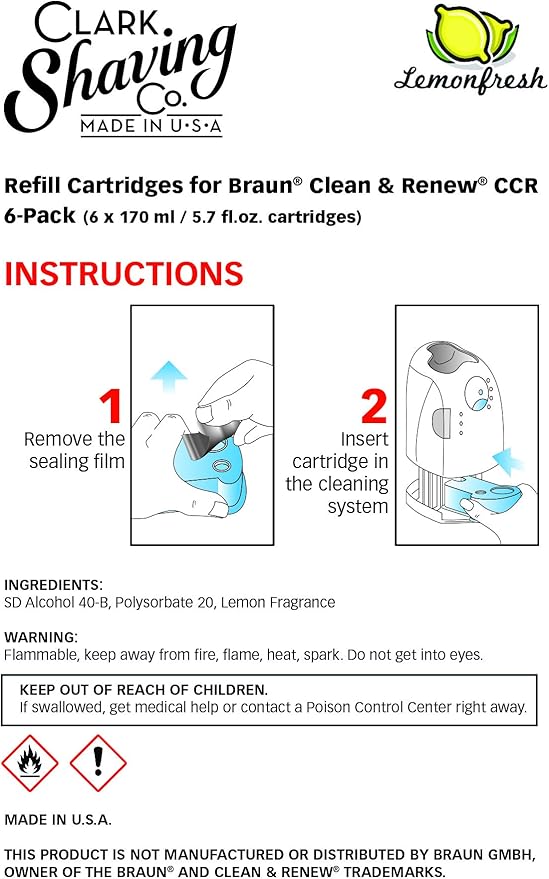 Refill Cartridges for Braun Clean & Renew CCR (6-Pack)