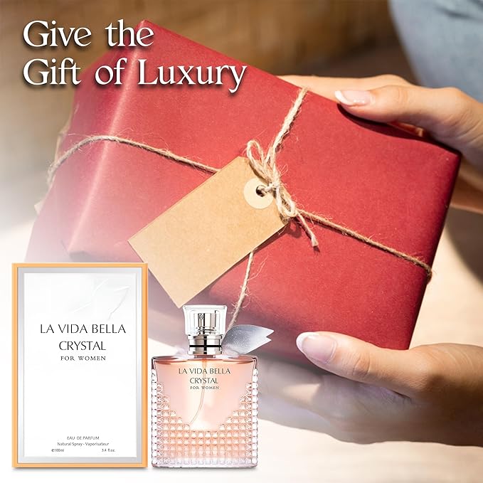 Women's Perfume Set - 2 Pack Eau de Parfum Spray 3.4 Oz Each | Floral Jasmine & Sweet Vanilla with Bergamot & Woody Notes | Long Lasting Original Scent Gift Set for Women (MilaWR&LaviCrystal)