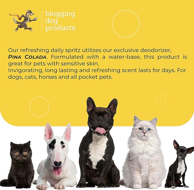 Dog Deodorizing Spray – Pina Colada Scented Dog Perfume for Smelly Dogs – Safe, Refreshing Grooming Spray Pina Colada Dog Cologne & Odor Eliminator – Long‑Lasting Tropical Freshness for Dogs