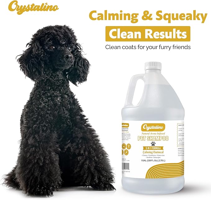 2-in-1 Oatmeal Shampoo for Dogs - 1 Gallon - Professional Conditioning Dog Grooming Shampoo, 1 Gallon Sensitive Hypoallergenic Dogs Shampoos, Oatmeal Gentle Puppy Shampoos Bulk Concentrate