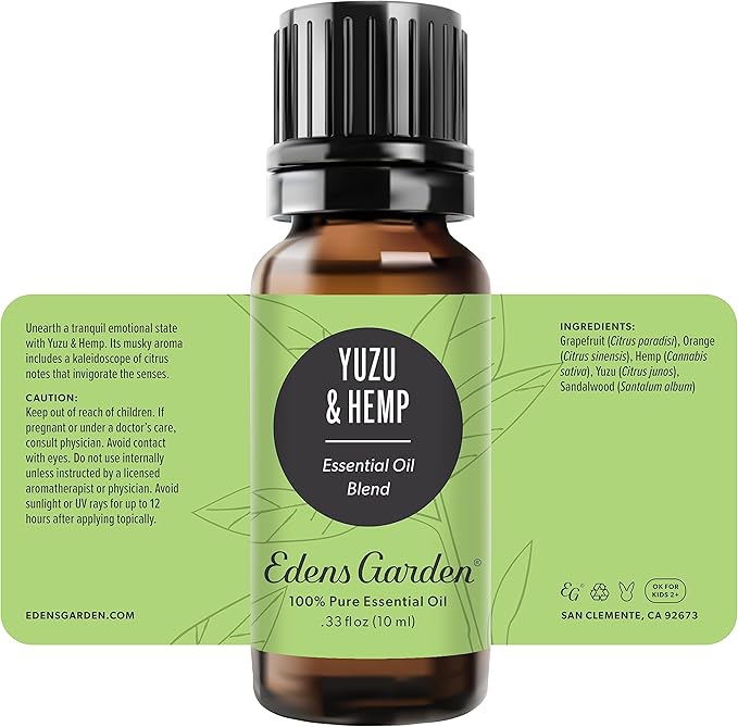 Edens Garden Yuzu & Hemp Essential Oil Blend- 100% Pure Premium Grade, Undiluted, Natural, Therapeutic, Aromatherapy, The Best for Diffusing, Skin, Face, Candle 10 ml (.33 fl oz)