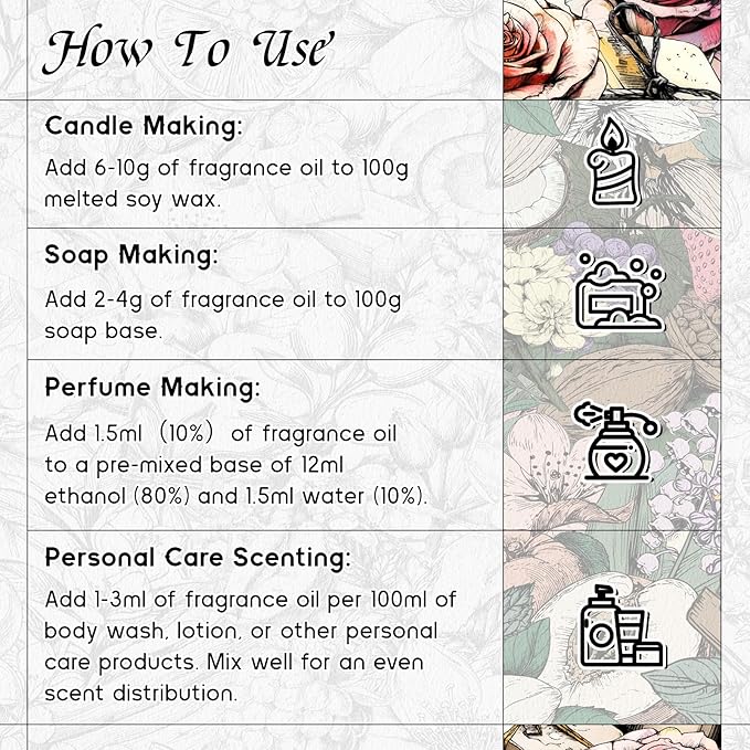 HIQILI Jasmine Fragrance Oil for Aromatherapy Diffuser, Floral Scent for Candle, Perfume Making, Skin Care, Laundry Essential Oil - 5.07 Fl Oz