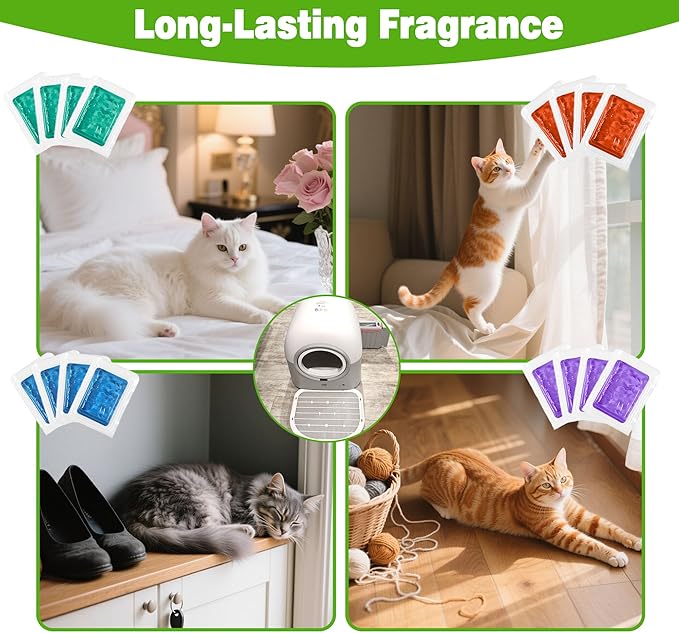 xcivi 16 Pack Universal Odor Remover for Automatic Self-Cleaning Litter Box, Deodorizer Design for Self Cleaning Cat Litter Box Automatic, Litter Deodorizer, Pet Odor Eliminator, Odor Deodorant 