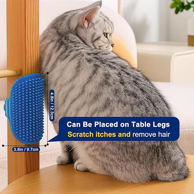 4PCS Professional Pet Hair Remover Glove Set, Black Mesh, Grooming Brush with Silicone Tips, for Dogs and Cats (3-Pack Gloves + 1 Brush)