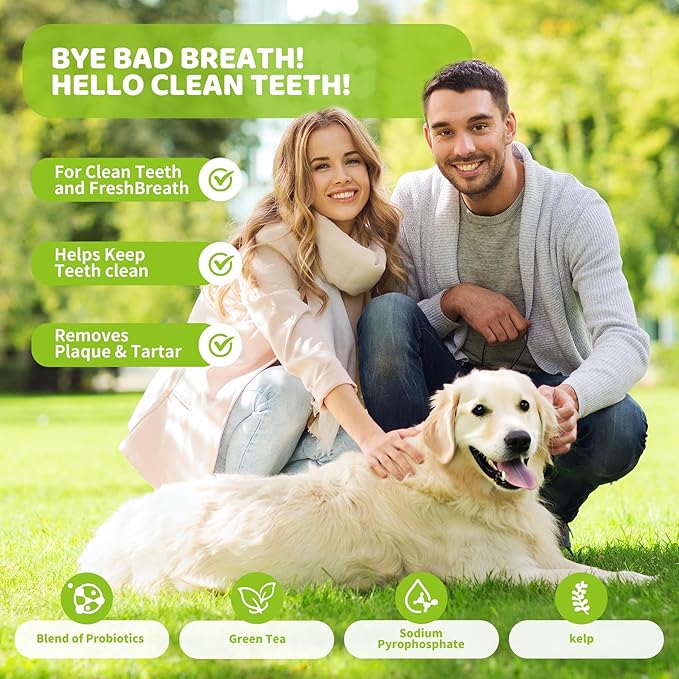 Iron Paws Dental Powder for Dogs 200g - 90 Day Supply, Enzymatic Teeth Cleaning Powder & Breath Freshener, Plaque & Tartar Remover for All Dog Breeds