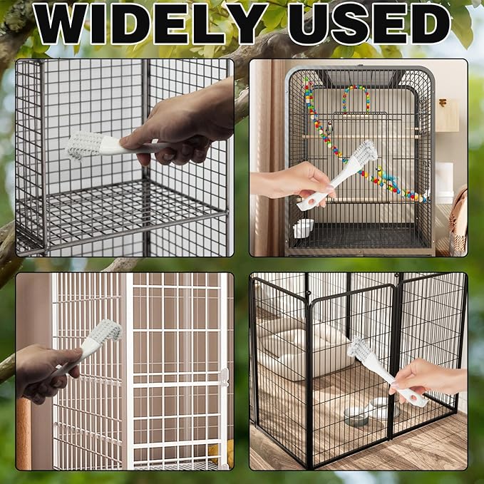 4pcs Birdcage Long-Handled Shovel Cleaner, Bird Cage Tool Accessories Supplies, for Better Cleaning of Bird Droppings from Pet Cages Parrot Cages Bird Perches