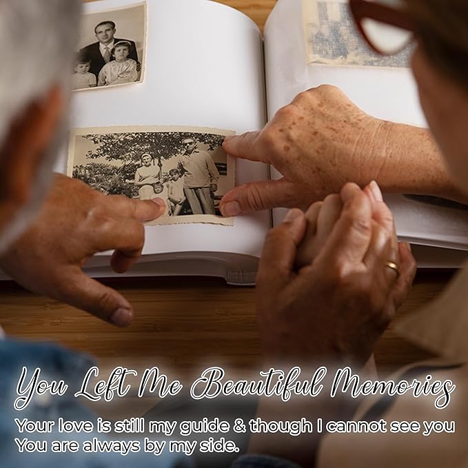 4x6 Rotating Picture Frame Memorial Wooden Gift You Left Me Beautiful Keychain Loss of Loved One Nanny Papi Daddy Sister in Heaven Double-Sided Photo Funeral Sympathy Ceremonies Table Decor HR3-N