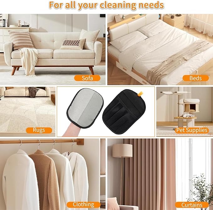 4PCS Pet Hair Removal Glove for Cats & Dogs, Upgraded Five-Finger Electrostatic Pet Hair Remover Glove, Reusable Magic Brush Pet Hair Removal Tool for Laundry, Couch, Carpet & Car Seat