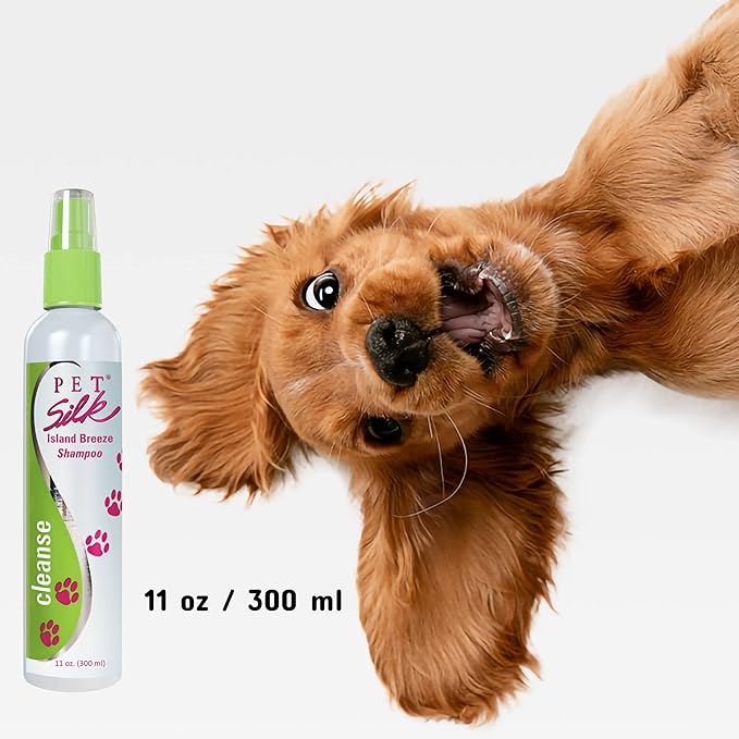 PET SILK Cologne - Pet Odor Eliminator - Dog Perfume & Deodorizer In Between Bath Wash - Clean and Fresh Smelling Fur - Conditioning & Deodorizing Qualities (Island Breeze, 11.6 oz)