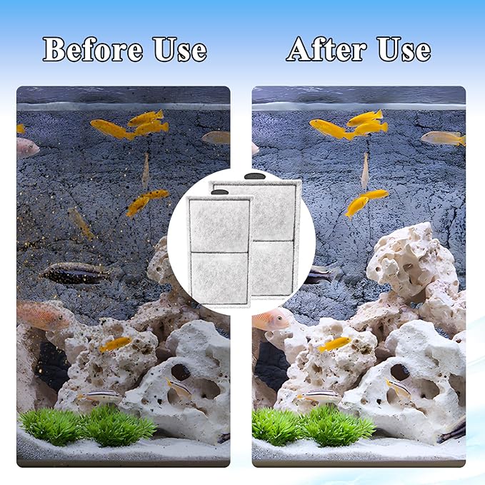 16 Pack PF-L Filter Cartridges Compatible with PF20, PF30, PF40 and PF75 Power Filters, Large Carbon Replacement Aquarium Refill for Fish Tank with Zeolite