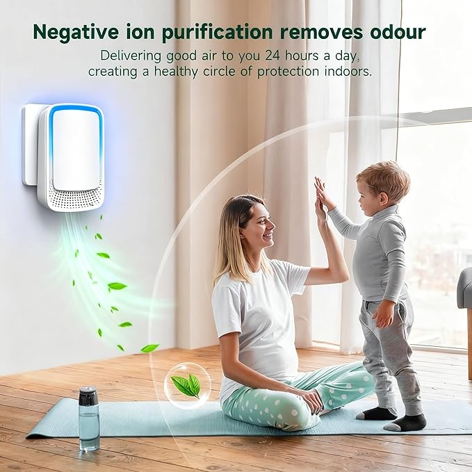 Plug In Air Ionizer Purifier for Home (6 Pack), Negative Ion Generator, Quiet Air Freshener for Bedroom, Office, Kitchen, Portable Air Filter, Mini Air Cleaner
