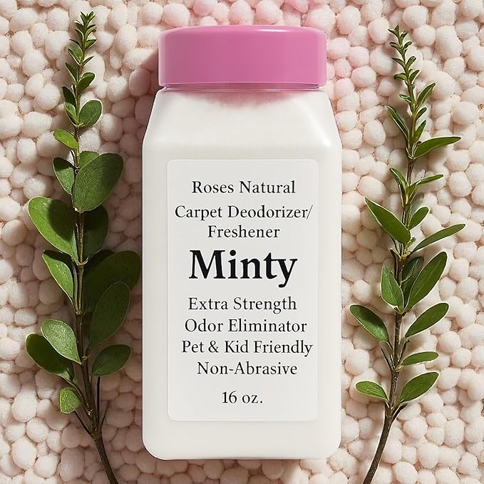 Carpet Deodorizer Powder – Minty Scent, Long-Lasting Odor Eliminator, Pet & Kid Friendly, 16 oz