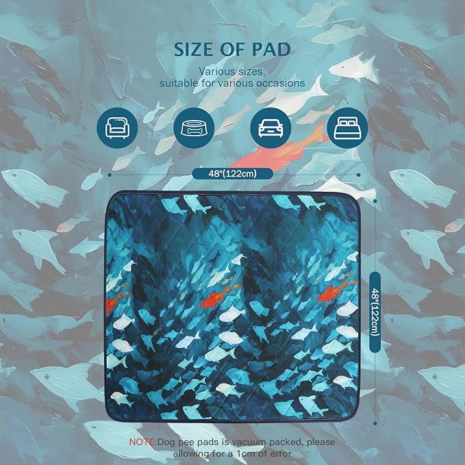 IEUUMLER Washable Pee Pads for Dogs, 2 Pack Reusable Waterproof Puppy Pads, Non-Slip Super Absorbent Training Pad for Playpen Crate Bed EU012