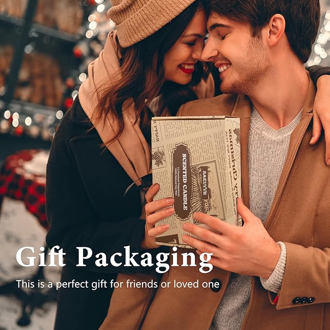 12 Pack Candles for Home Scented,Scented Candles Gift Set for Women &Men,Natural SoyCandles(Amber Jar),Aromatherapy Candle Set for Birthday Valentine Anniversary Mother's Day Christmas