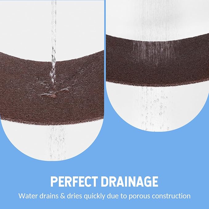 Non-Slip Bathtub Mat, Anti Slip Shower Mat, Fast Drying Bathtub Mats, Foot Scrubber Mat, Anti Slip Mat for Tub, Floor, Bathroom, Kitchen, Home, Hotel (Brown 24"×16")