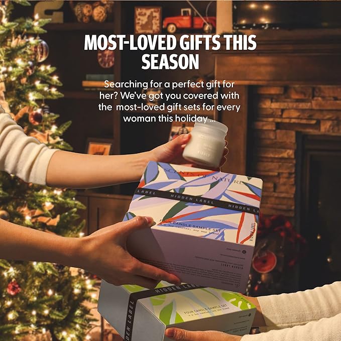 Hidden Label Scented Candles Gifts for Women, Small Soy Candles 4pack Candle Gift Set for Mom Sister Girlfriend, Ideal Gifts for Birthday Valentines Day Mothers Day Christmas(Set 1)