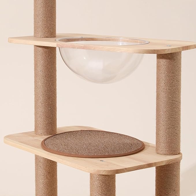 12.6" Acrylic Dome Clear Plastic Pet Cat Bubble Window Capsule Space Cover, Transparent Furniture Replacement for Nest Bed Hammock Catching Tree Shelves Window Perch Accessories, Cat Tree Not Included