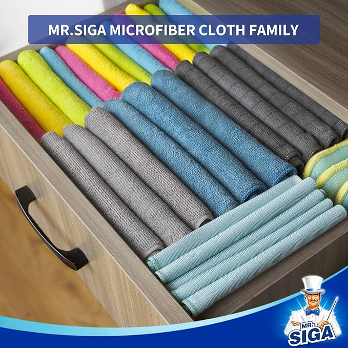 MR.SIGA Microfiber Cleaning Cloth, All-Purpose Cleaning Towels, Pack of 6, Size 13.8 x 15.7 in
