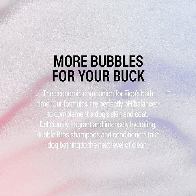 Bubble Bros. 2 in 1 Dog Shampoo and Conditioner for Pets, Gallon - Naturally Derived Ingredients, Eliminates Smelly Pet Odors, Moisturizes and Nourishes, Cleans and Conditions, Bulk Refill Size 128 oz