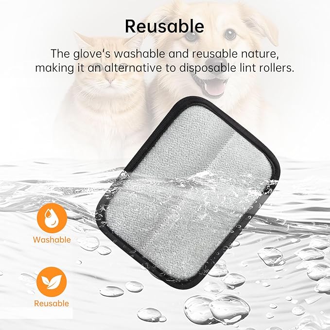 1 Pcs Static Pet Hair Removal Glove, Reusable Electrostatic Pet Cat Dog Hair Remover Grooming Gloves Brush Tool for Couch, Furniture, Carpet, Car Seat