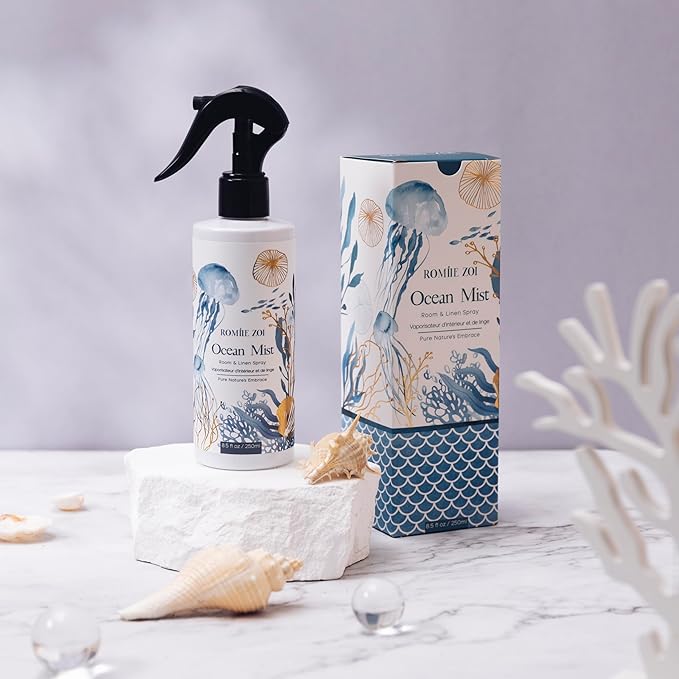 ROMIIE ZOI Room Spray Air Freshener Scented Ocean Mist with Natural Plant Extract Room Fabric Spray for Home Fragrance linen Spray air Freshener - 8.5 FL OZ