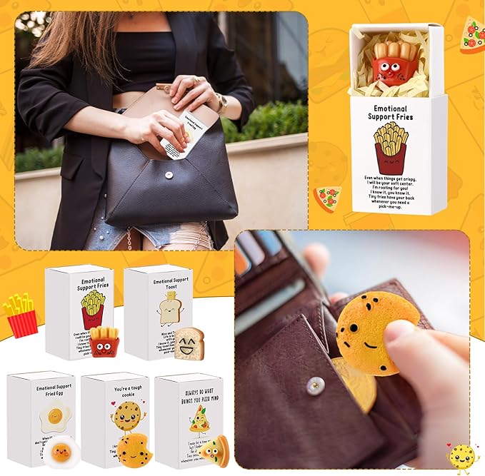 35 Set Employee Appreciation Gifts Bulk Coworkers Thank You Desk Pets Holiday Small Cute Emotional Support Resin Ornaments Card Box for Women Men Adults Office (Toast)