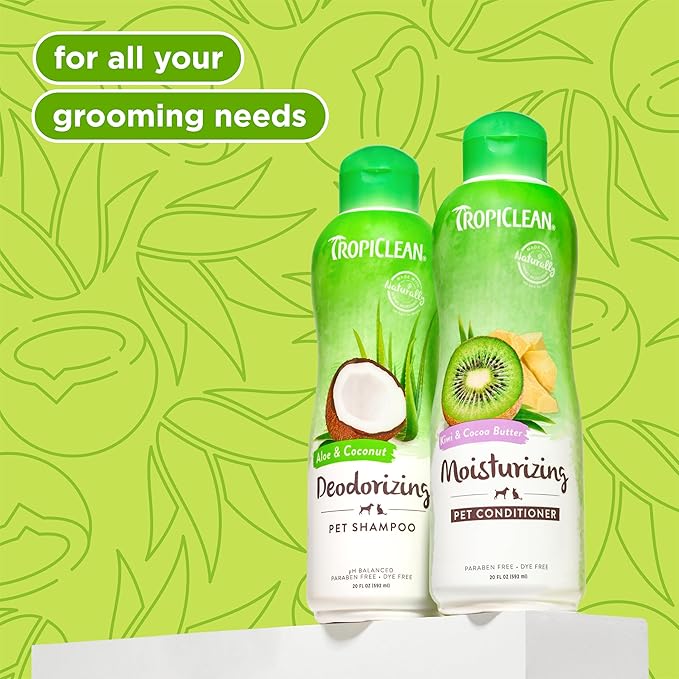 TropiClean Deodorizing Dog Shampoo for Smelly Dogs, Professional Dog Shampoo, Powerful Odor Control, Puppy Safe, Aloe & Coconut Scent, 2.5 Gallon