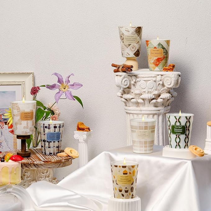 HomeLights Scented Candles for Women & Men, 6.7oz Candle Jars Aromatherapy Single Wick Candle, Ideal for Rustic Modern Home Decor and Gifts, Blueberry Cheesecake