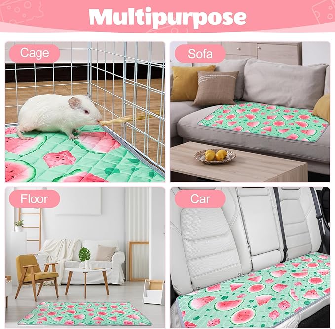 2 Pack Guinea Pig Bedding, Washable Guinea Pig Cage Liner Reusable Guinea Pig Mat Waterproof Guinea Pig Bedding for Cage, Super Absorbant Guinea Pig Pee Pads for Small Animals Hamster Rabbit Squirrel