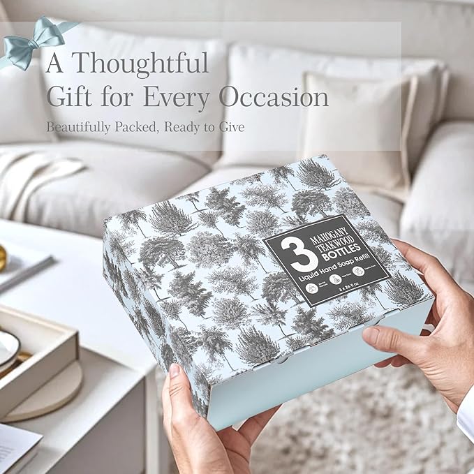 ROMIIE ZOI Liquid Hand Soap Refill Gift Set – 3 Pack (26 Fl Oz Each), Teakwood Scent, Natural Formula with Essential Oils – Gentle, Biodegradable & Cruelty-Free for Sensitive Skin, Kitchen & Bathroom