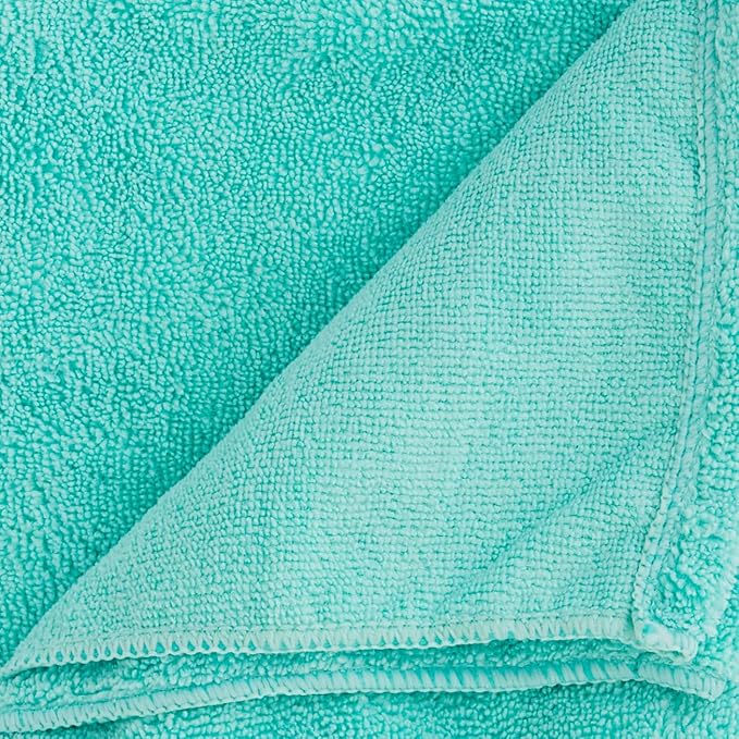Bone Dry Pet Grooming Towel Collection Absorbent Microfiber X-Large, 41x23.5, Embroidered Green (Pack of 12)