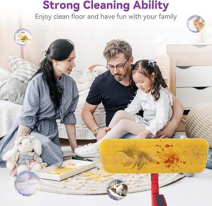 16.5 inch Microfiber Mop Pads for Rubbermaid Reveal Spray Mop and Any 16.5" Flat Mop - 10 Pack 13''-15'' Spray Mop Pad Reusable Washable Replacement Refills - Purple & Yellow