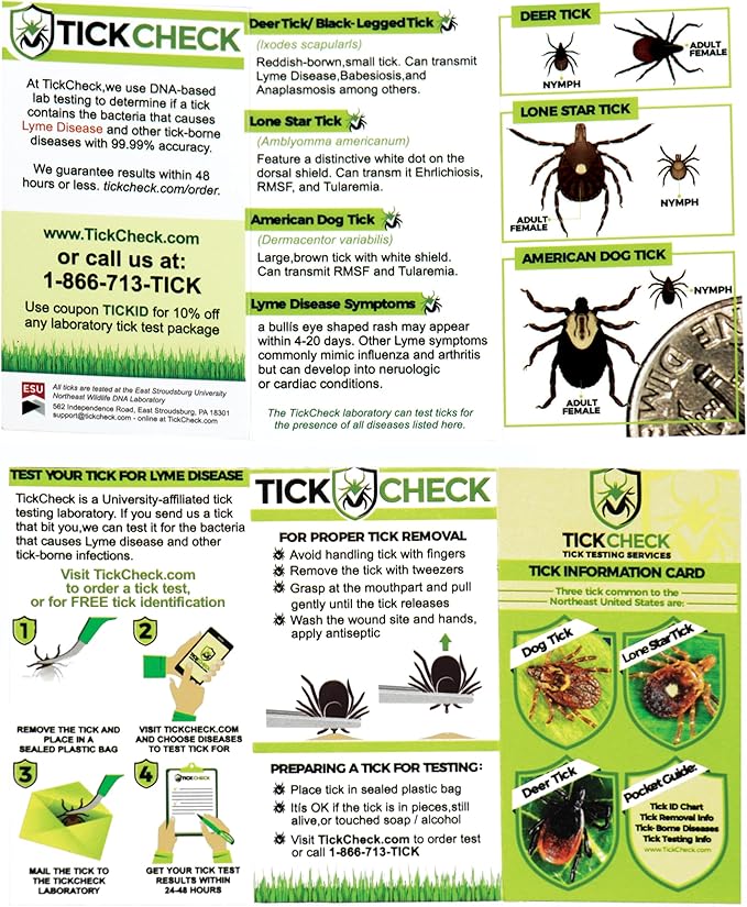 Tick Remover Card - Wallet Sized Tick Removal Tool with Free Tick ID Card & Testing Information - for People, Dogs, Cats (2)