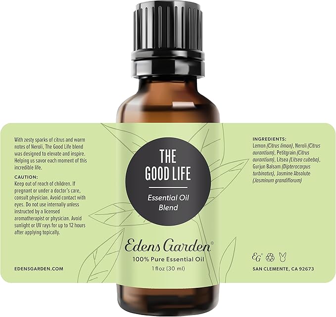 Edens Garden The Good Life Essential Oil Blend- 100% Pure Premium Grade, Undiluted, Natural, Therapeutic, Aromatherapy, The Best for Skin, Candle, Humidifiers 30 ml (1 fl oz)