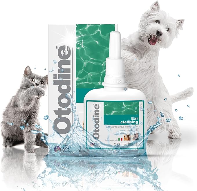 Otodine Dog Ear Cleaner Solution - Veterinary Formula for Itchy Ears, Head Shaking & Scratching - Tris-EDTA Flush for Wax, Debris & Odor - Gentle & Safe for Cats & Puppies - 100ml