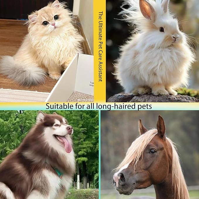 Professional 3-Row Tick & Flea Comb for Dogs & Cats - Stainless Steel Teeth with Negative Ion Anti-Static | Detangling Grooming Tool for Poodles, Shih Tzus & Long Haired Pets