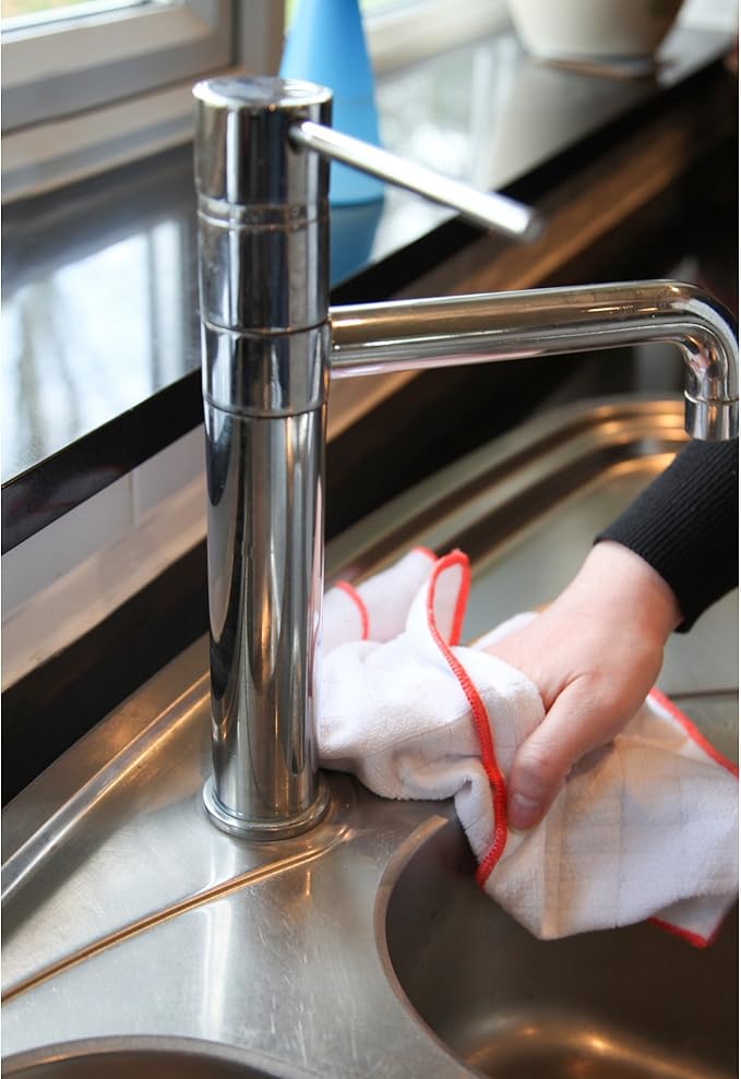 E-Cloth Wash & Wipe Dish Cloth, Microfiber Cleaning Cloth Reusable Paper Towel Alternative Cloths, Dish Towels for Drying Dishes, Glassware, Cookware and Countertops, 100 Wash Guarantee, 2 Count