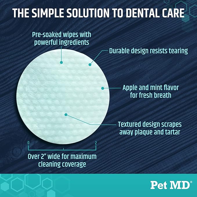 Pet MD Proden PlaqueOff & Dental Wipes for Dogs