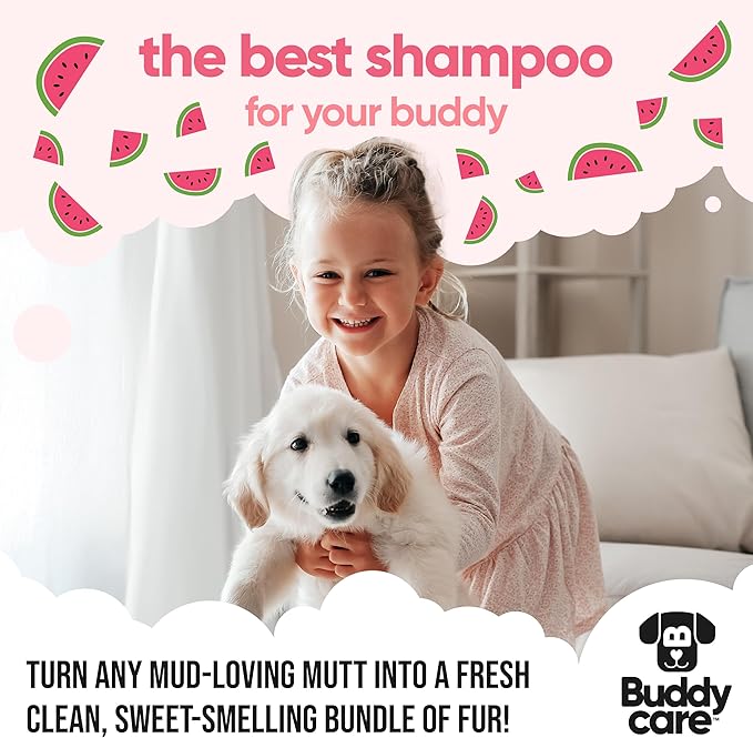 Watermelon Dog Shampoo by Buddycare | Deep Cleansing Shampoo for Dogs | Fresh Scented | with Aloe Vera and Pro Vitamin B5 (169.07oz)