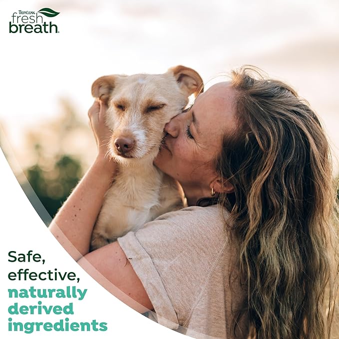 TropiClean Fresh Breath Oral Care Kit - Soft Bristle Finger Toothbrush - Dog Tooth Brushing Kit - Peanut Butter and Honey Flavor Dog Toothpaste