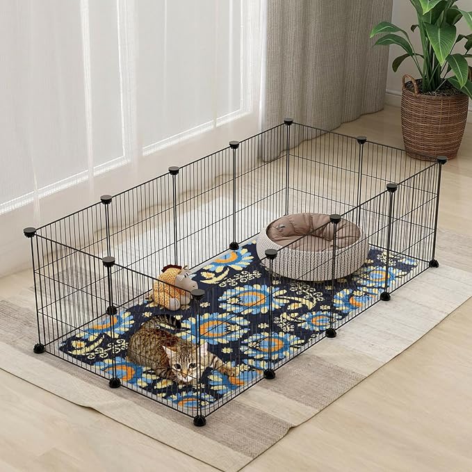 Tanice Guinea Pig Cage Liner, 4 Pack Guinea Pig Mats, Reusable Rabbit Cage Liner, Washable Guinea Pig Pee Pads for Small Animals 48" X 24"