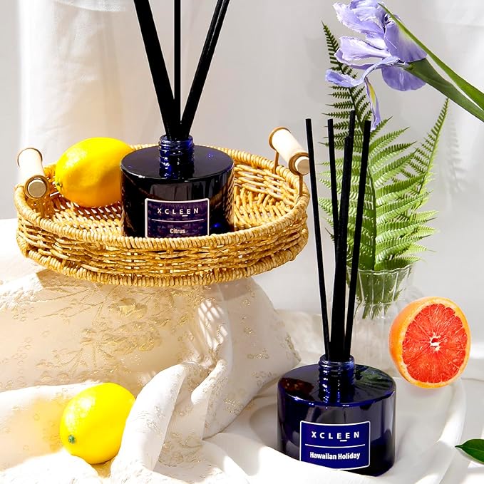 Reed Diffusers for Bathroom, 6.7 oz(200ml) Citrus Scented Oil Diffuser with Fiber Sticks, Air Freshener for Bedroom, Office, Home Fragrance Decor